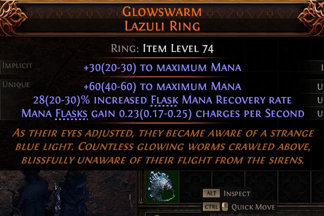 MMOJUGG Path of Exile 2 GLOWSWARM LAZULI RING#1145311 Details View of Item Function and Use