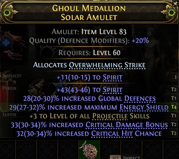 MMOJUGG Path of Exile 2 GHOUL MEDALLION SOLAR AMULET#1146244 Details View of Item Function and Use