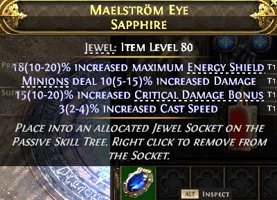 MMOJUGG Path of Exile 2 MAELSTROM EYE SAPPHIRE#1148900 Details View of Item Function and Use