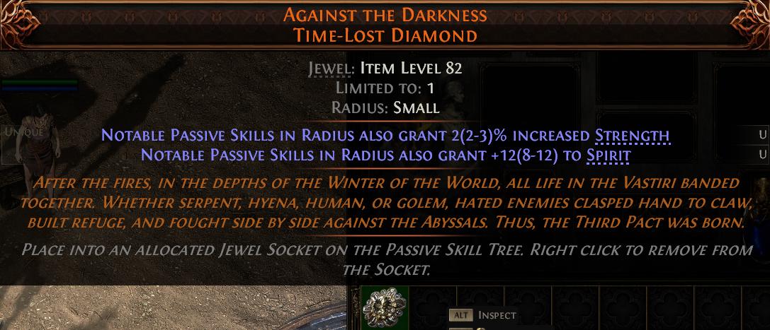 MMOJUGG Path of Exile 2 AGAINST THE DARKNESS TIME-LOST DIAMOND#1150663 Details View of Item Function and Use