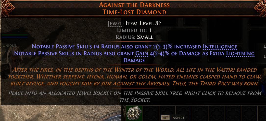 MMOJUGG Path of Exile 2 AGAINST THE DARKNESS TIME-LOST DIAMOND#1150665 Details View of Item Function and Use