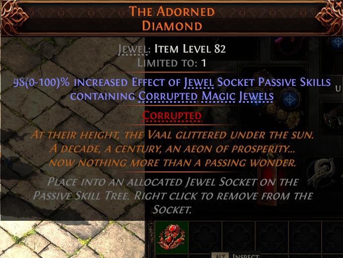 MMOJUGG Path of Exile 2 THE ADORNED DIAMOND#1151646 Details View of Item Function and Use