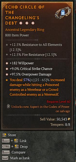 MMOJUGG Diablo 4 ECHO CIRCLE F THE CHANGELING'S DEBT#1153902 Details View of Item Function and Use