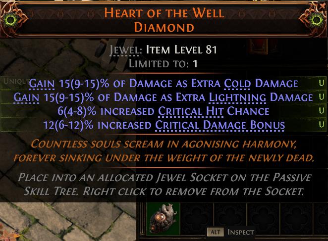 MMOJUGG Path of Exile 2 HEART OF tHE WElL DIAMOND#1177915 Details View of Item Function and Use