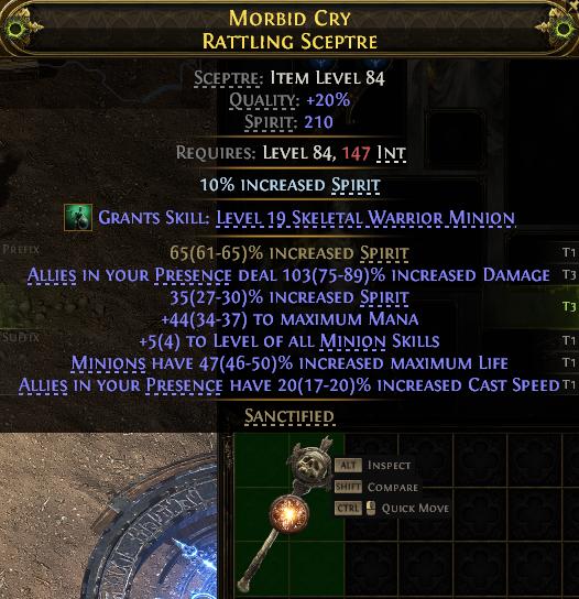 MMOJUGG Path of Exile 2 MORBID CRY RATTLING SCEPTRE#1192583 Details View of Item Function and Use