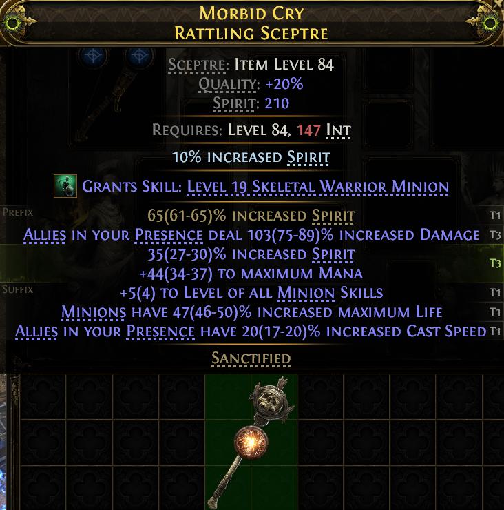 MMOJUGG Path of Exile 2 MORBID CRY RATTLING SCEPTRE#1192595 Details View of Item Function and Use